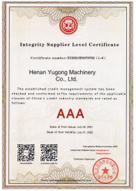 YG Machinery certification
