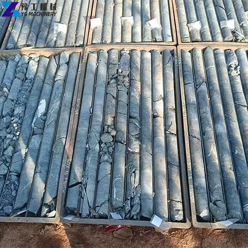 cores obtained using the YG core drilling rig
