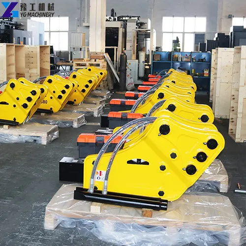 excavator with concrete breaker