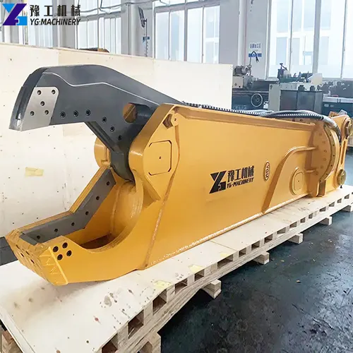 scrap metal shear excavator