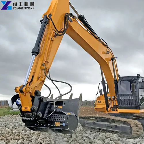 excavator demolition rock jaw crusher bucket