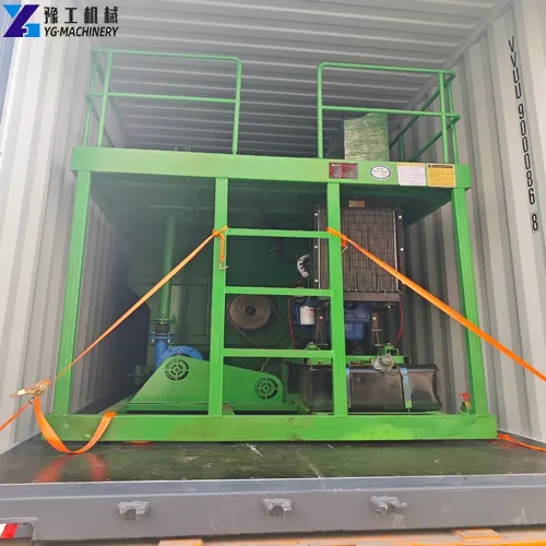 photos of the hydroseeding machine being shipped