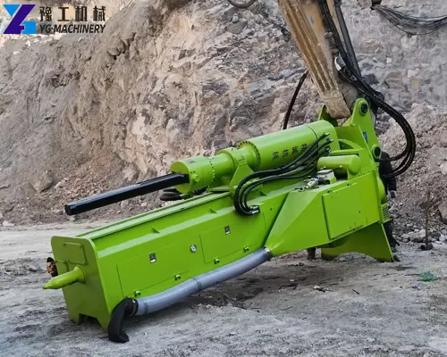 excavator-mounted attachment hydraulic rock drilling splitter