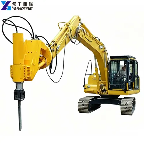 rock splitter installed on excavator