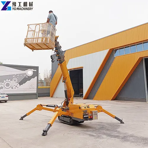 spider crane with man basket