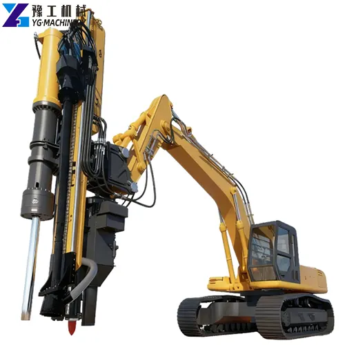 drilling and splitting attachment for excavator
