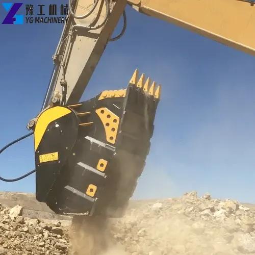 excavator crushing attachment