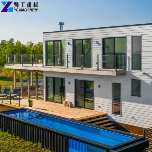 flat pack container home with container pool