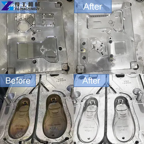 comparison of results using a dry ice blasting machine