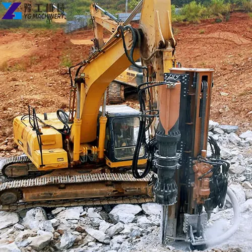 excavator-mounted drilling and splitting machine