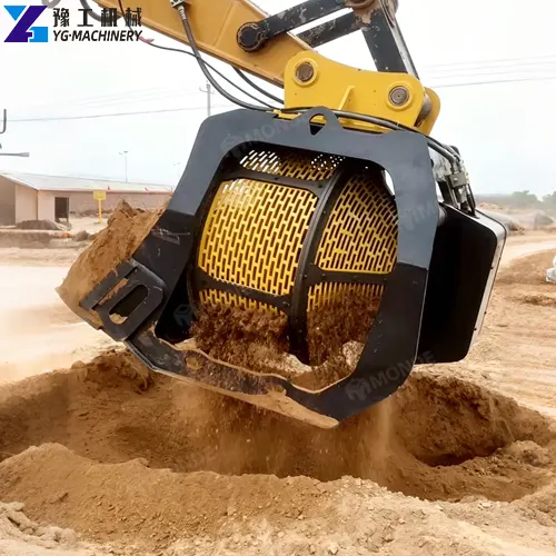 mini excavator vibrating screening bucket